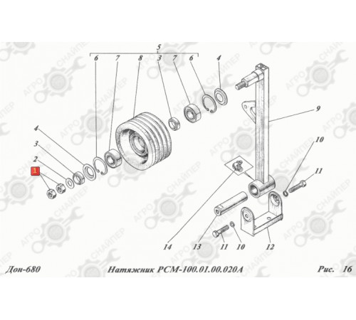 Натяжник 142.03.00.190 АНТ приемного битера в сб.